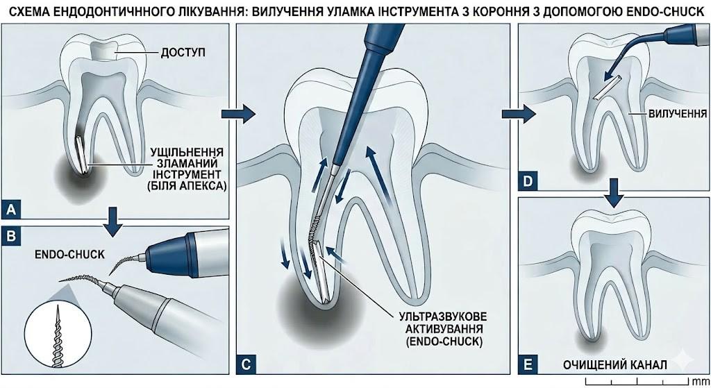 Вилучення уламка инструмента